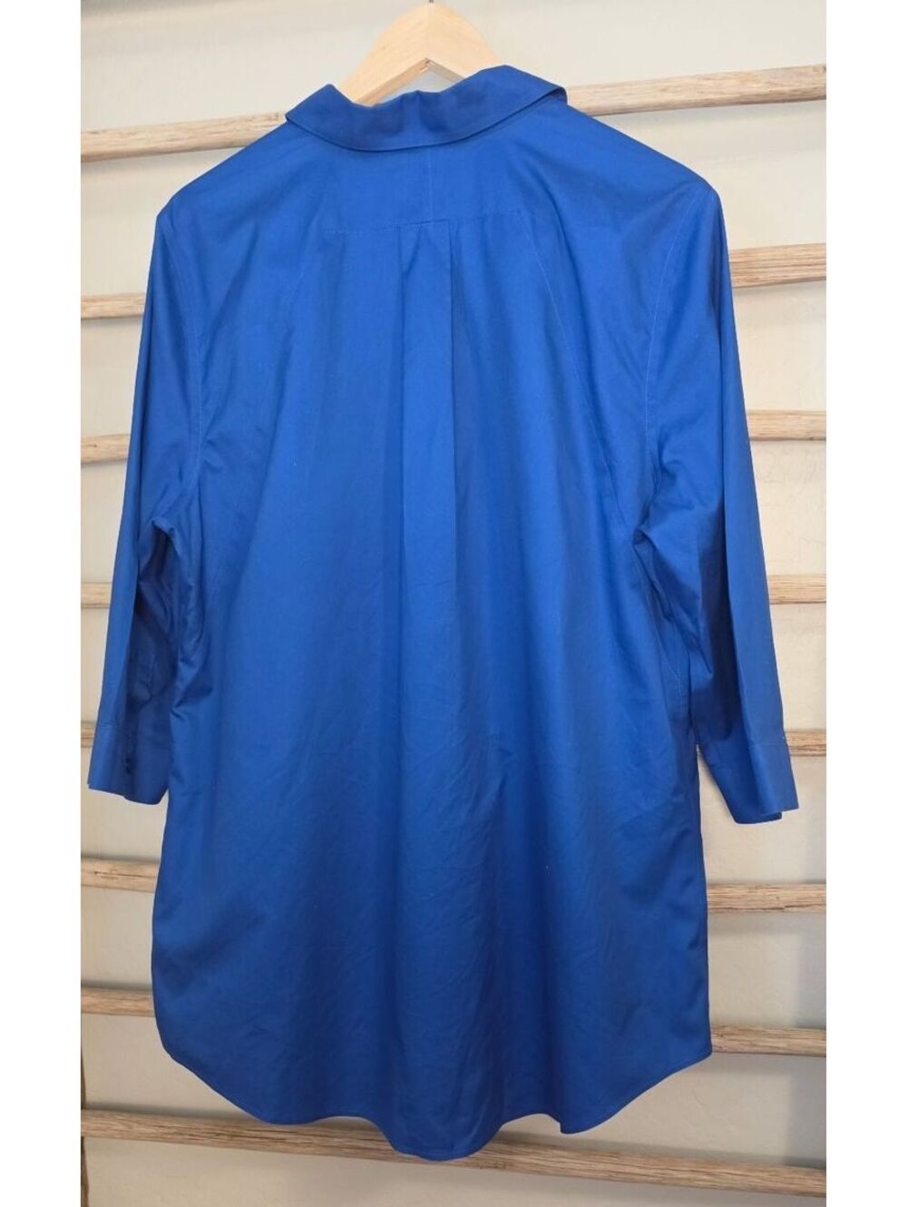 Chico's No-Iron Blue Button-Up Shirt Dress Size 2.5 - Picture 6 of 7